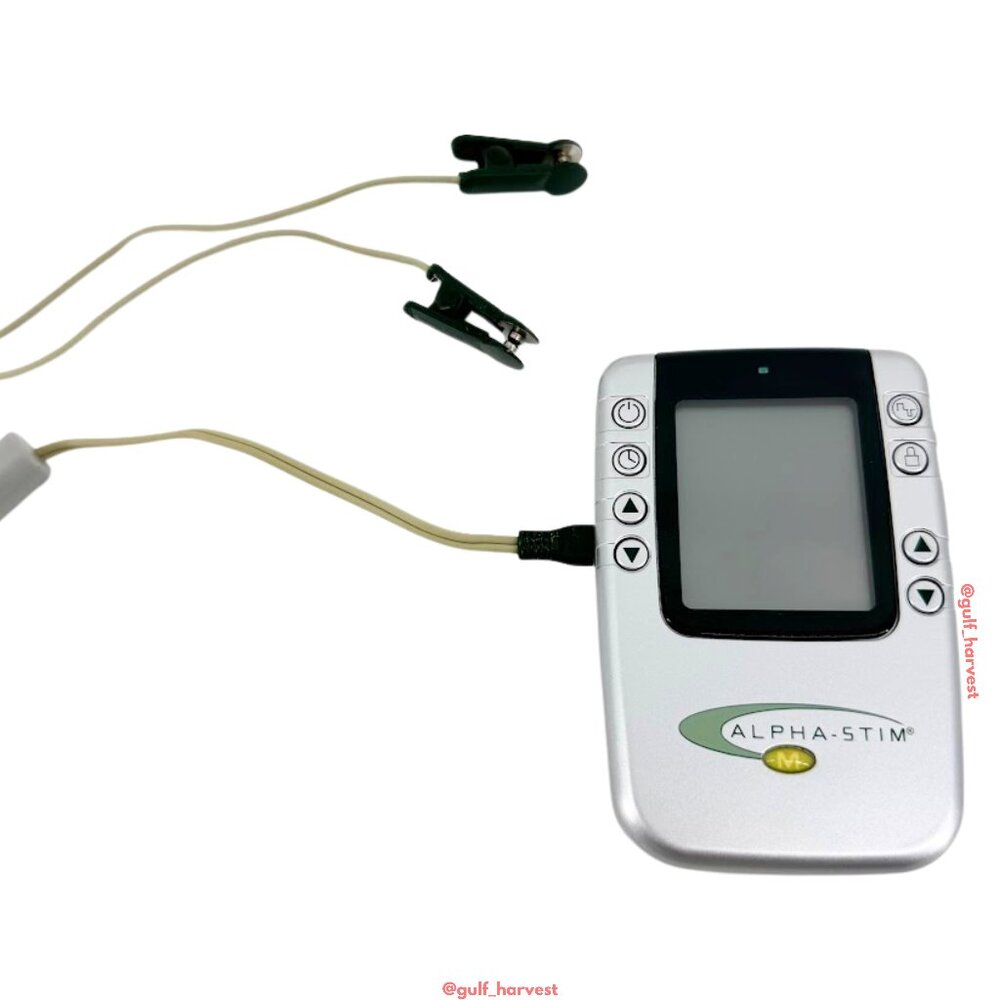 Alpha-Stim M device & earclips